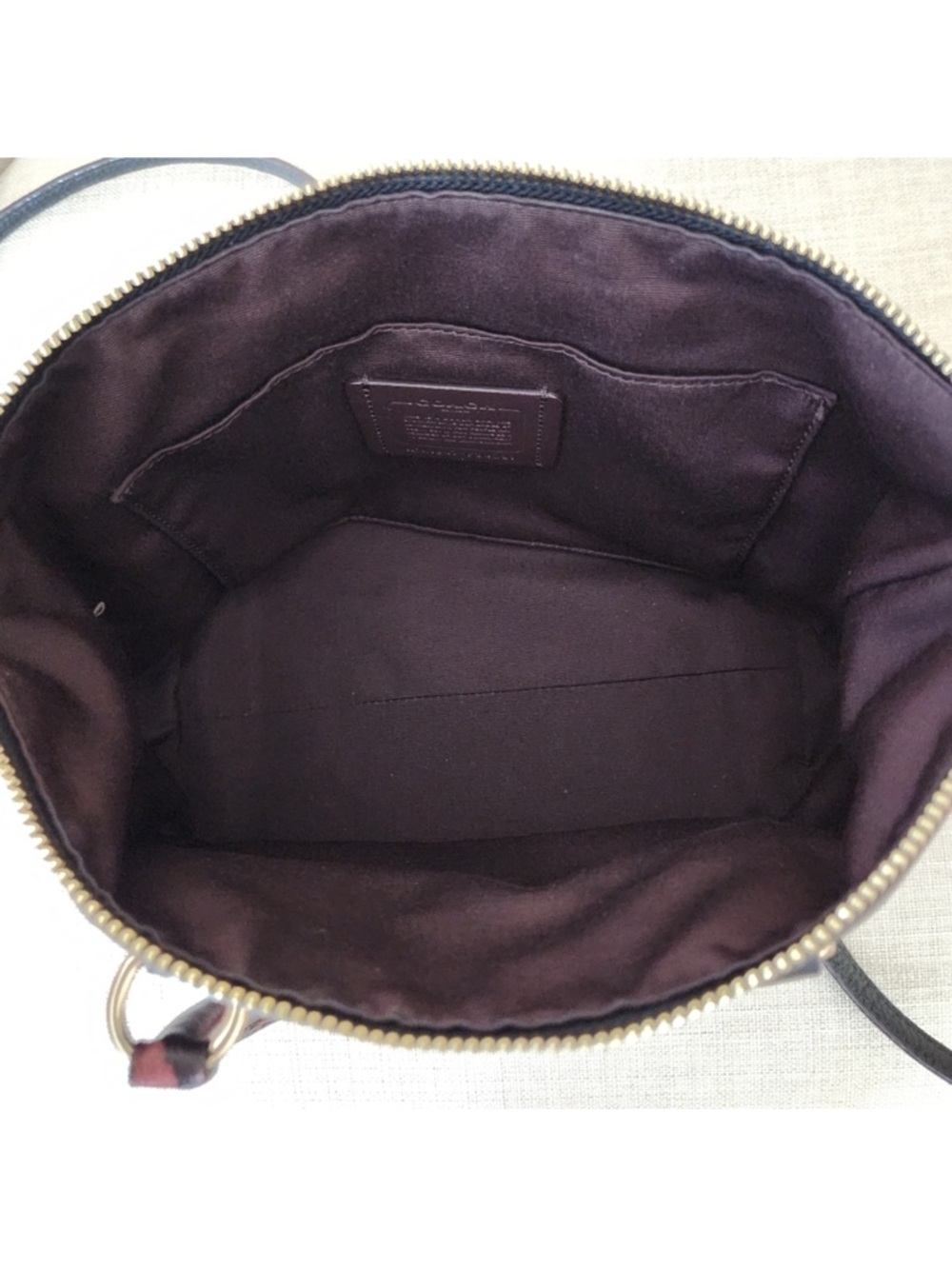 Coach Mini Emma Black Leather Satchel with Dark Brown Trim and Crossbody Strap - Picture 10 of 12